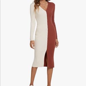 🍁CMZ2005 Button Down Long Sleeve Cardigan Dress